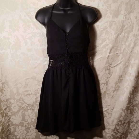 San Joy Dresses & Skirts - San Joy Black Cross Back Halter Dress